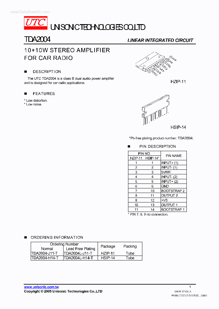 TDA2004_2011474.PDF Datasheet