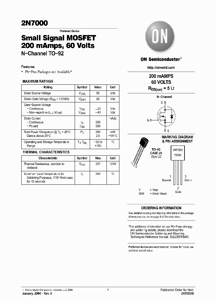 2N7000ZL1G_2019307.PDF Datasheet Download --- IC-ON-LINE