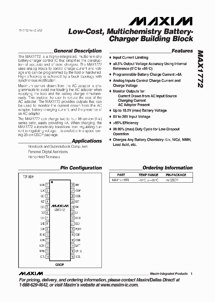 MAX1772_2021786.PDF Datasheet Download --- IC-ON-LINE