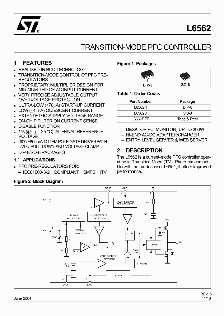 L6562N_2041526.PDF Datasheet Download --- IC-ON-LINE
