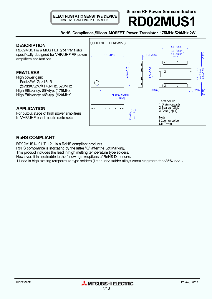 RD02MUS1_2042542.PDF Datasheet Download --- IC-ON-LINE