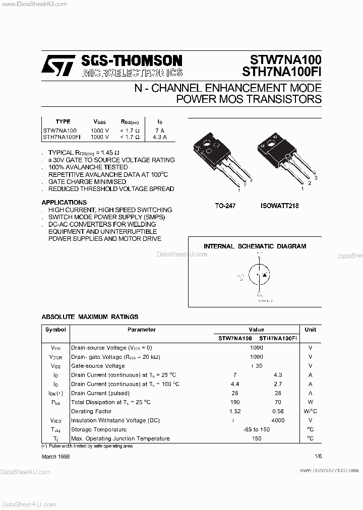 STH7NA100FI_2043254.PDF Datasheet