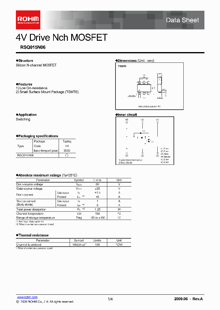 RSQ015N06_2054545.PDF Datasheet