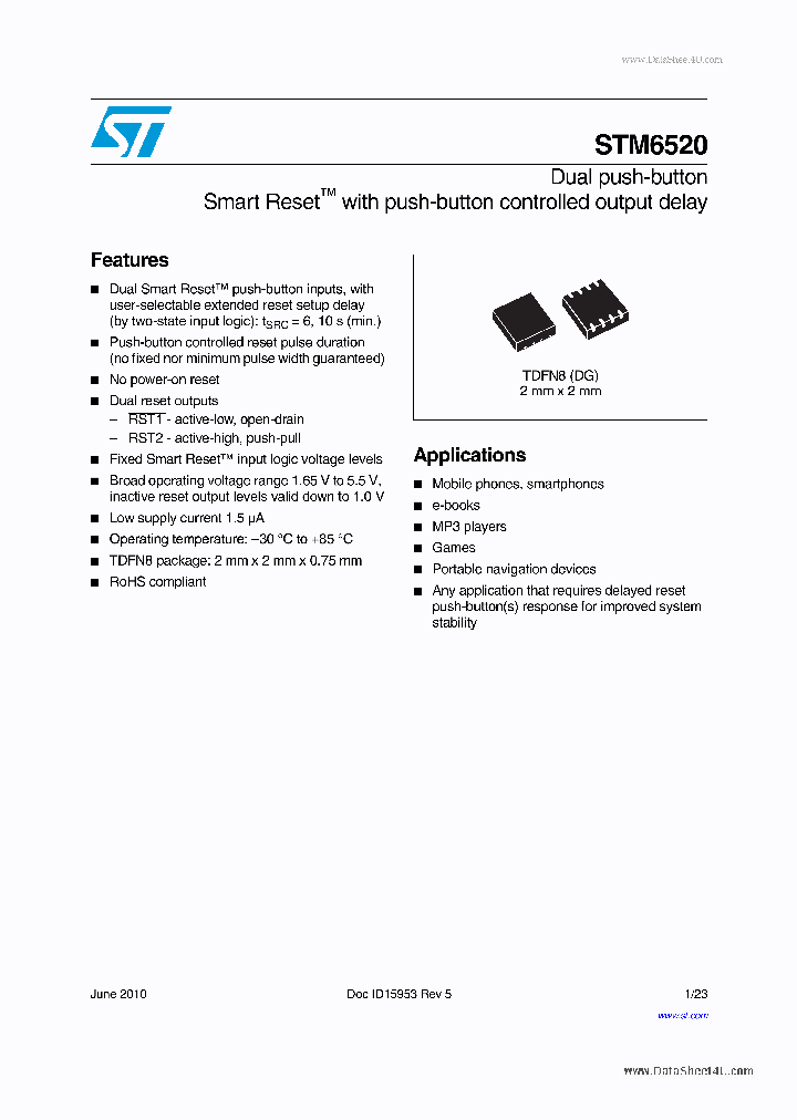 STM6520_2066092.PDF Datasheet Download --- IC-ON-LINE