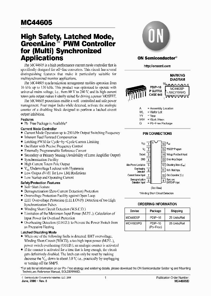 MC44605_2092820.PDF Datasheet Download --- IC-ON-LINE