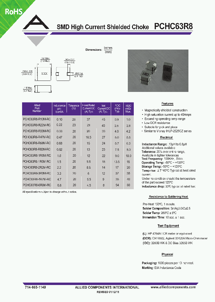 PCHC63R8-1R0M-RC_2093742.PDF Datasheet
