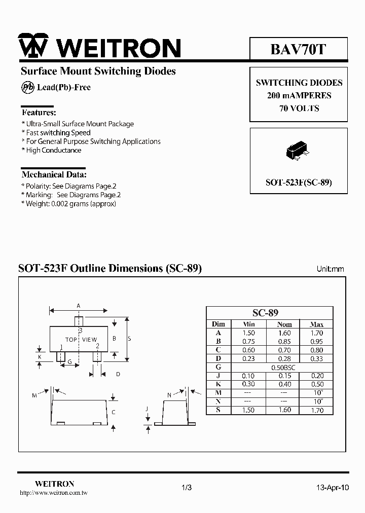 BAV70T10_2097925.PDF Datasheet