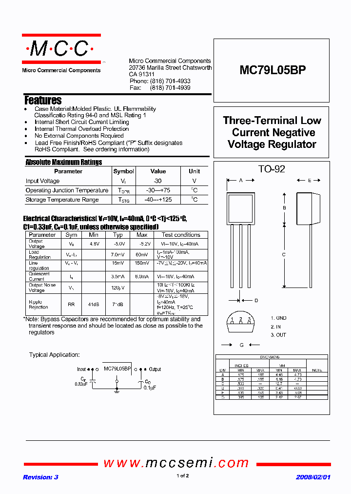 MC79L05BP_2104555.PDF Datasheet