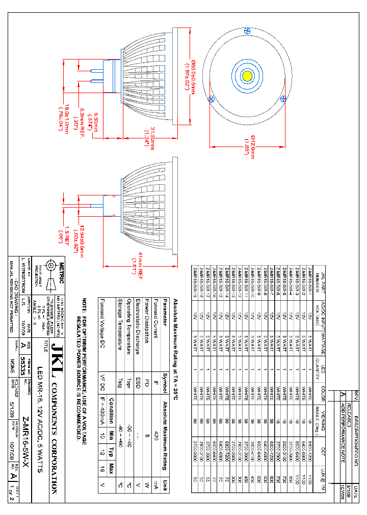 Z-MR16-5W-4_2143322.PDF Datasheet