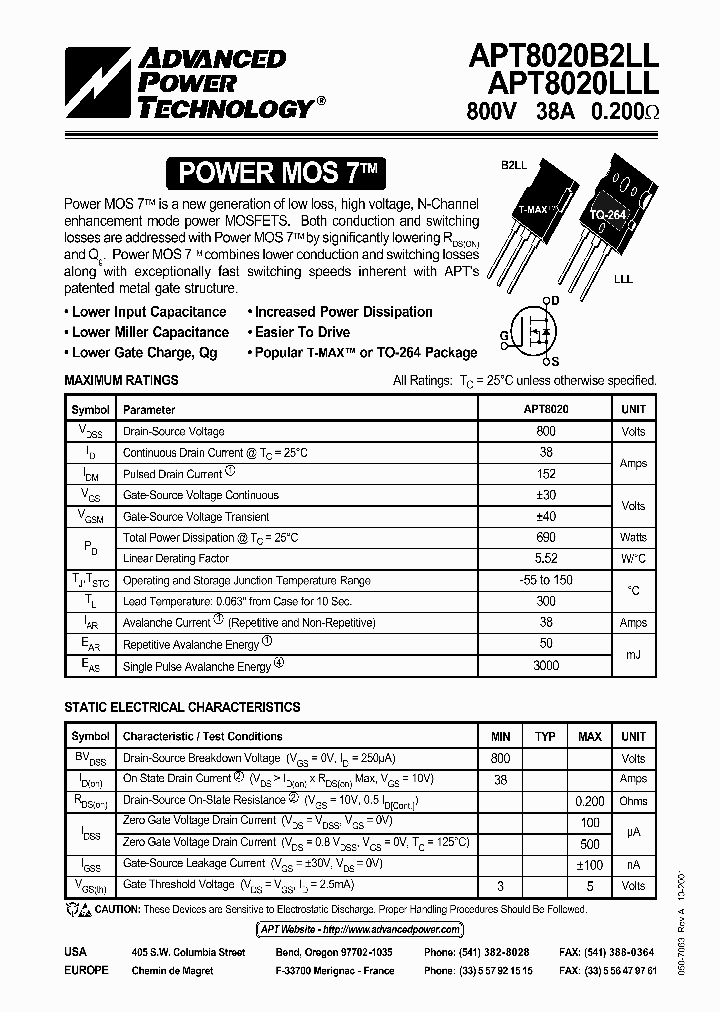 APT8020B2LL_2157602.PDF Datasheet