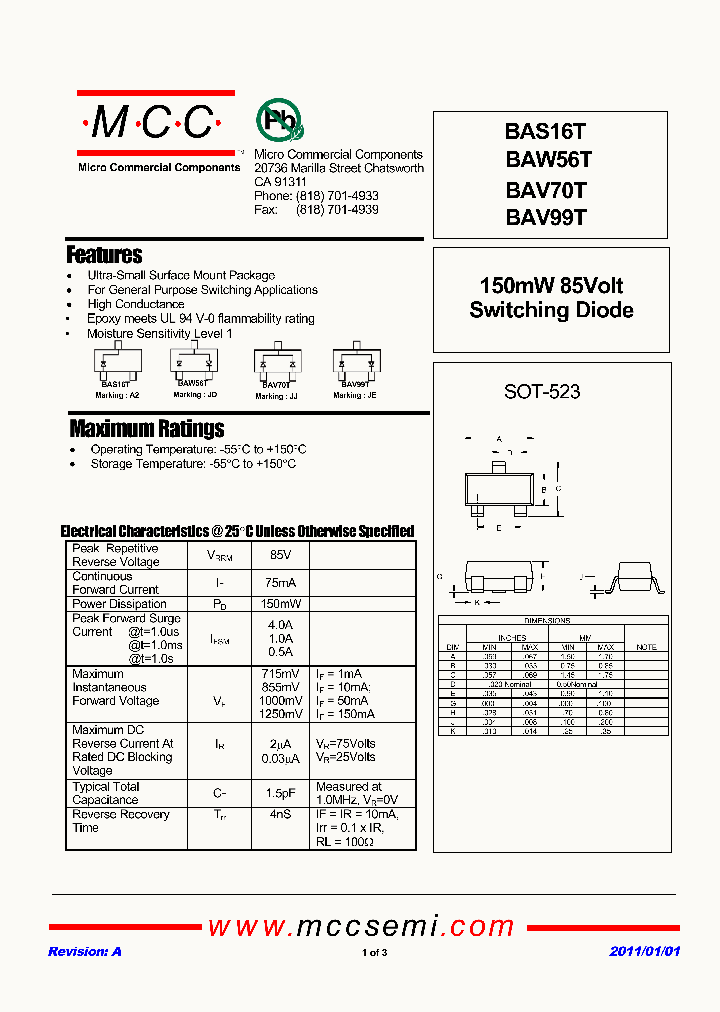 BAV70T_2208976.PDF Datasheet