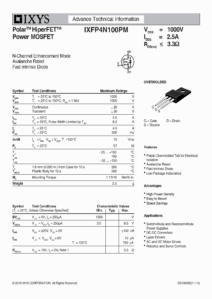 IXFP4N100PM_2210258.PDF Datasheet