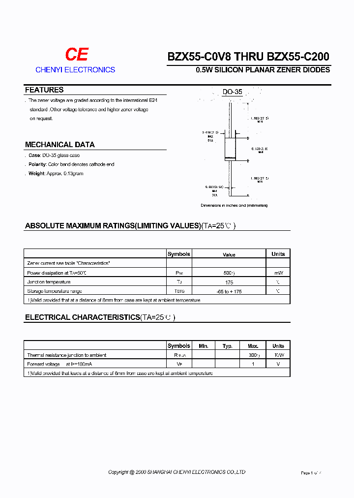 BZX55SERIES_2221696.PDF Datasheet Download --- IC-ON-LINE