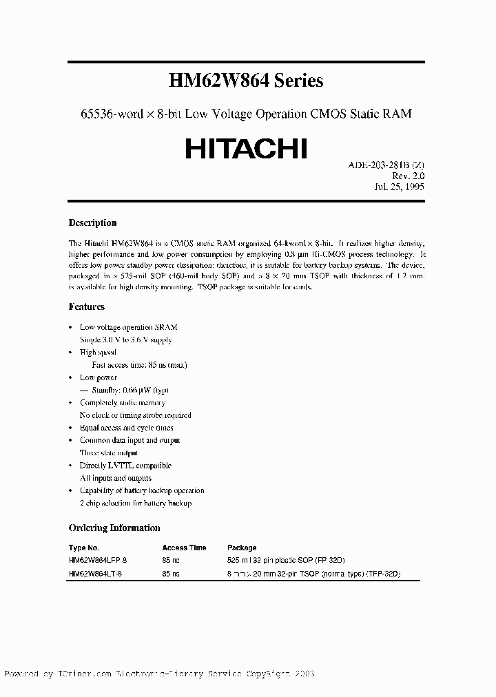 HM62W864LFP-8_2235501.PDF Datasheet