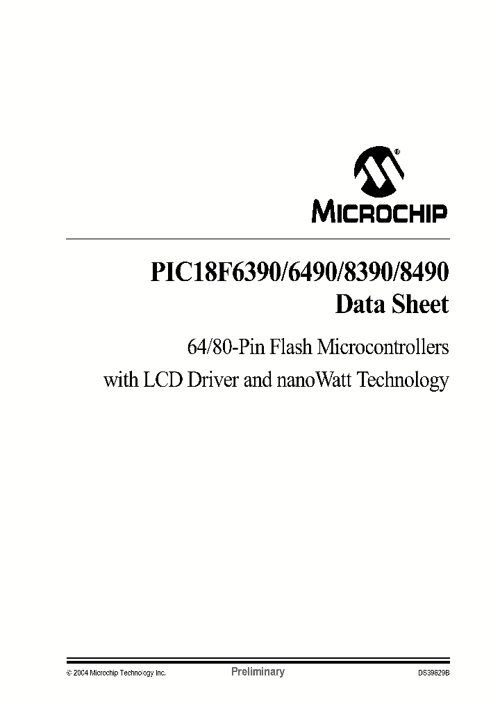 PIC18F6390_2241296.PDF Datasheet