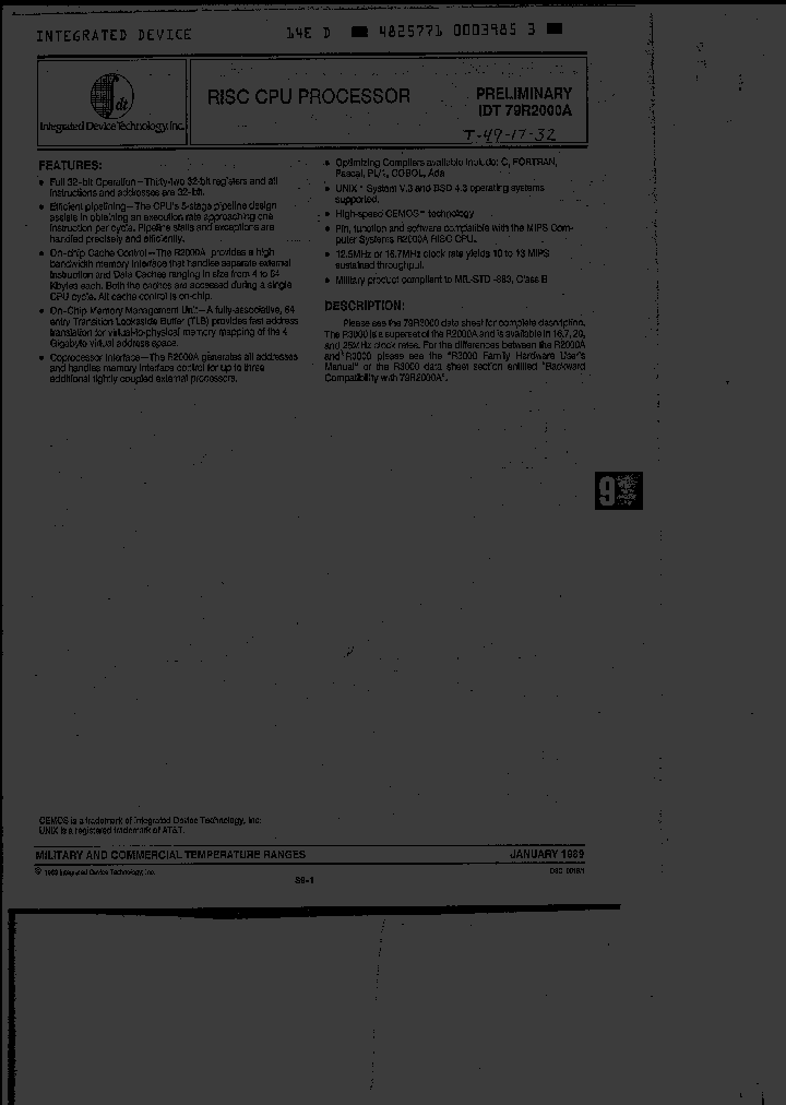 IDT79R2000AB12GB_2247867.PDF Datasheet