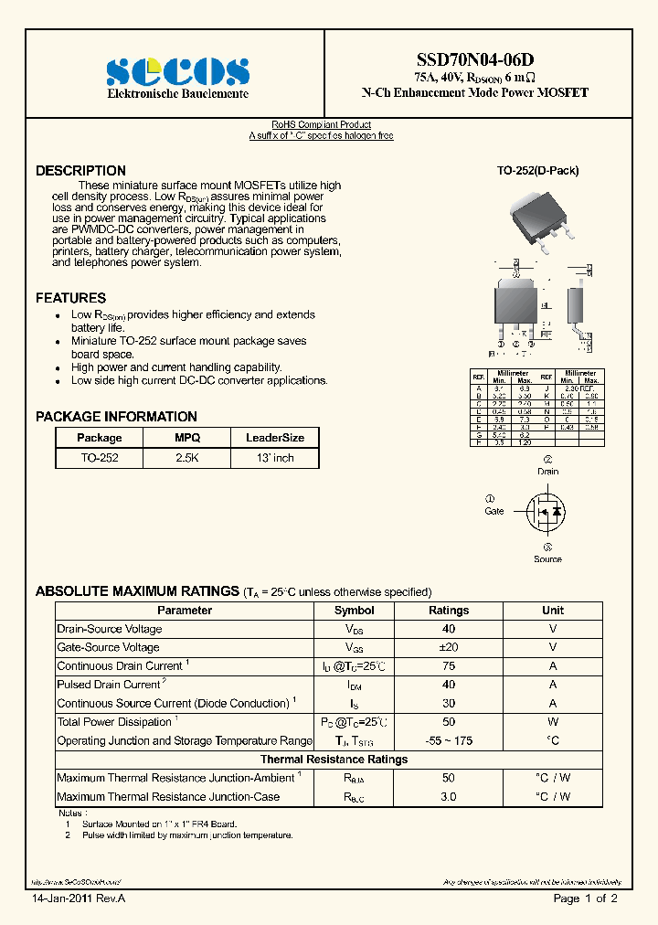 SSD70N04-06D_2262620.PDF Datasheet