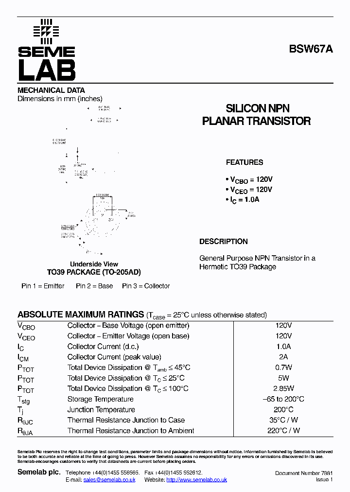 BSW67A_2292919.PDF Datasheet