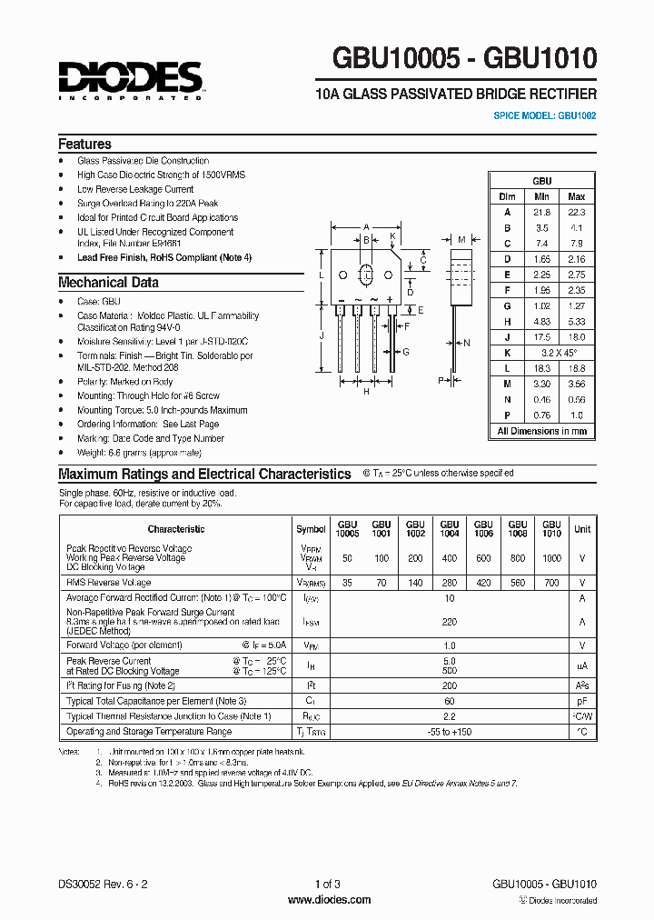 GBU10005-GBU1010_2393540.PDF Datasheet