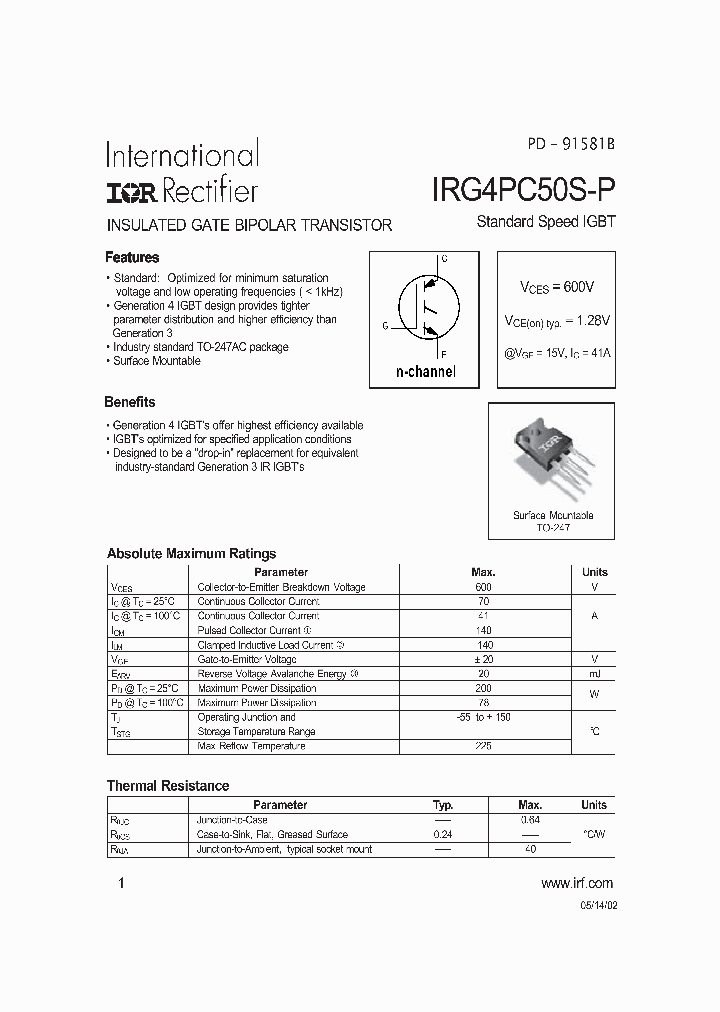 IRG4PC50S-P_2446512.PDF Datasheet