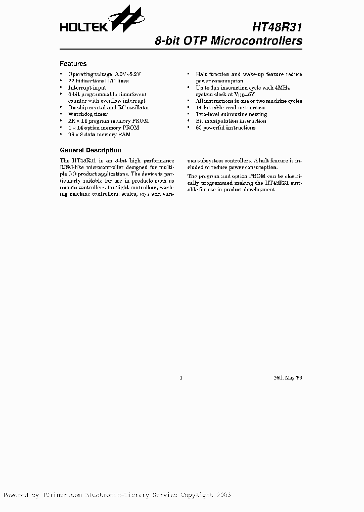 HT48R3128SKDIP-B_2472114.PDF Datasheet