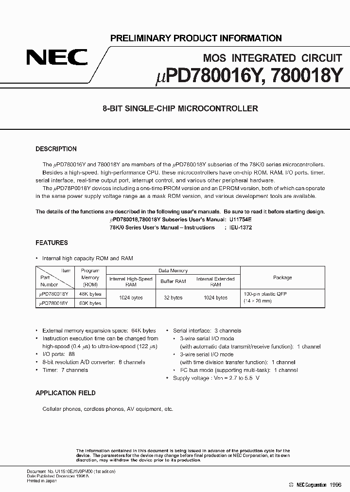 UPD780016YGF-XXX-3BA_2480591.PDF Datasheet