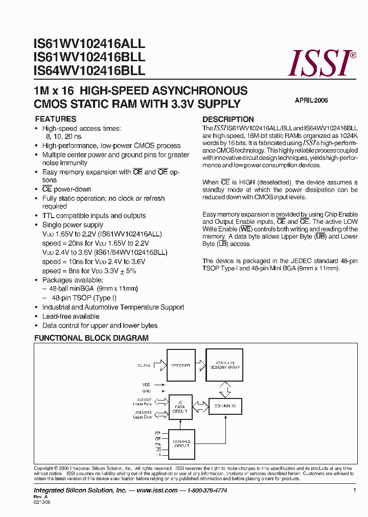 IS64WV102416BLL-10TA3_2488998.PDF Datasheet