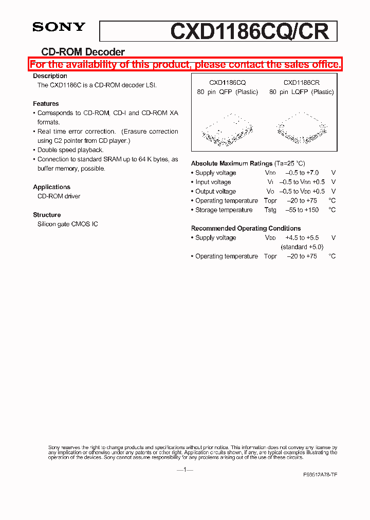 CXD1186CQCR_2496603.PDF Datasheet