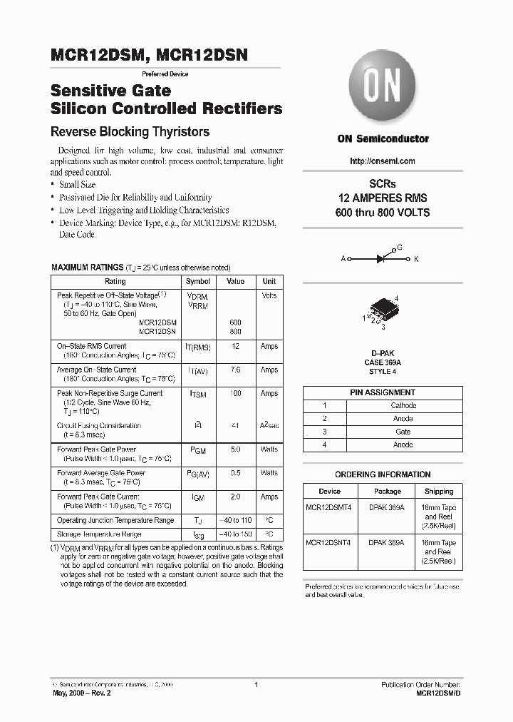 MCR12DSM-D_2508319.PDF Datasheet