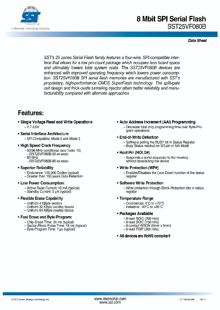 SST25VF080B_2508283.PDF Datasheet