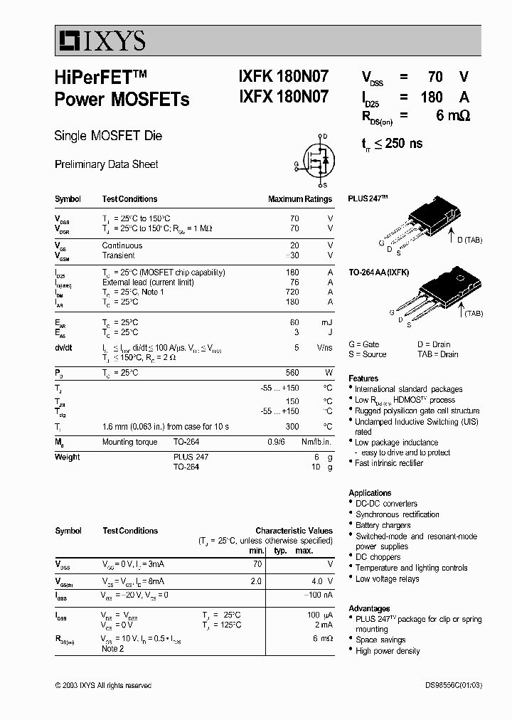 IXFX180N07_2535771.PDF Datasheet