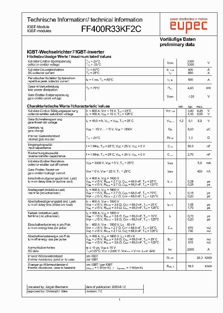 DBFF400R33KF2C20_2562225.PDF Datasheet