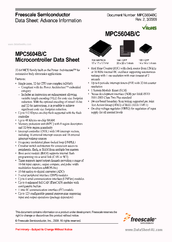 MPC5604B_2603877.PDF Datasheet