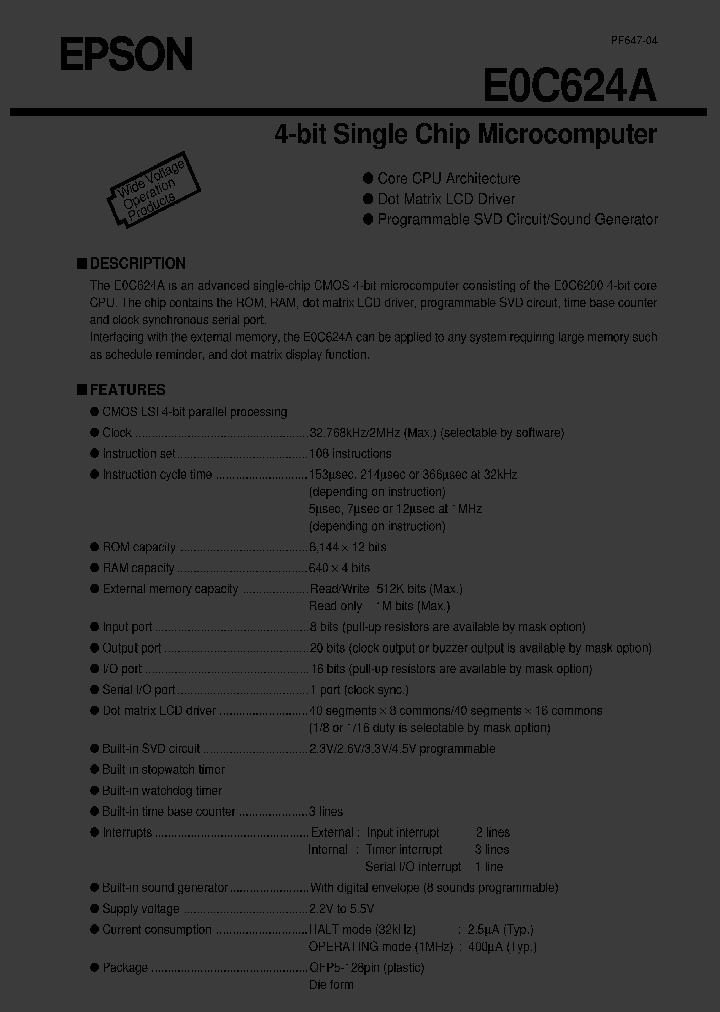E0C624CQ8_2603127.PDF Datasheet