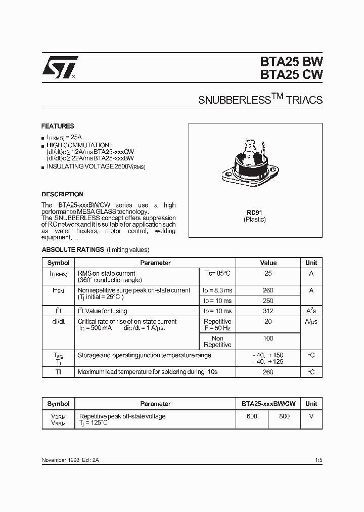 BTA25BW_2604785.PDF Datasheet