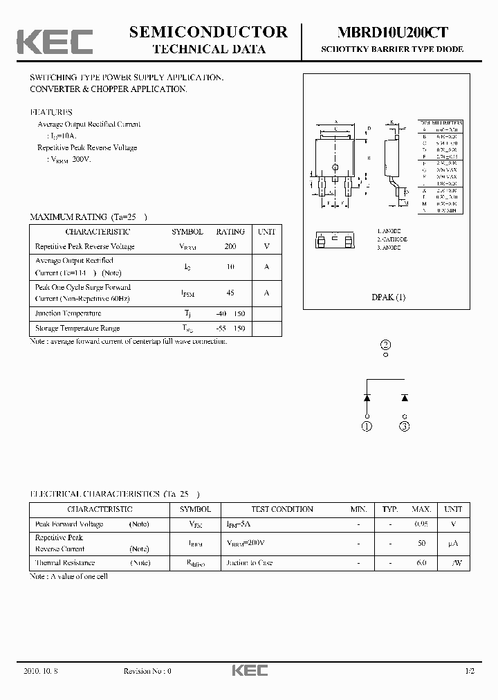 MBRD10U200CT_2610247.PDF Datasheet