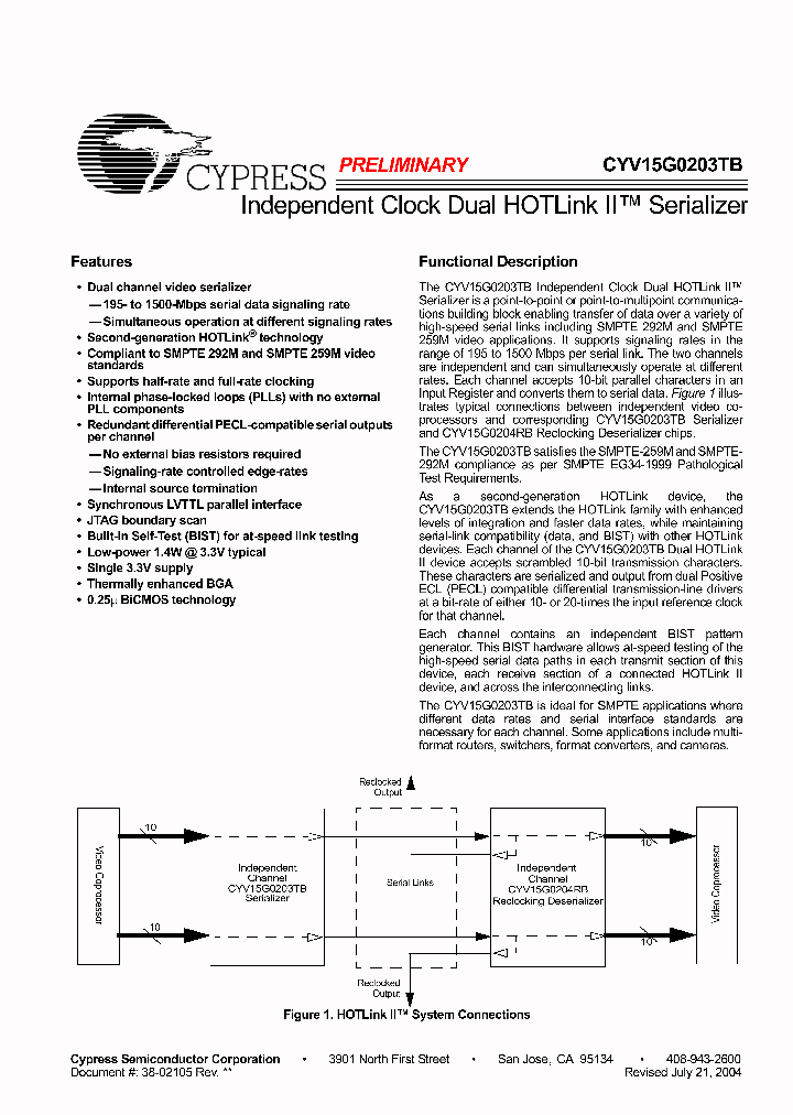 CYV15G0203TB-BGC_2655939.PDF Datasheet