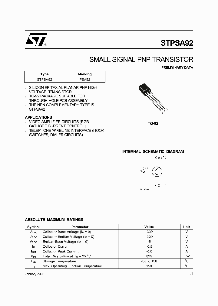 STPSA92-AP_2679978.PDF Datasheet