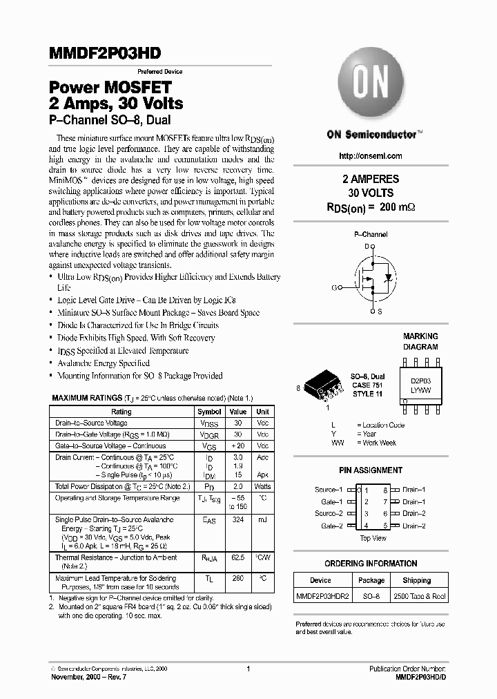 MMDF2P03HD-D_2699604.PDF Datasheet