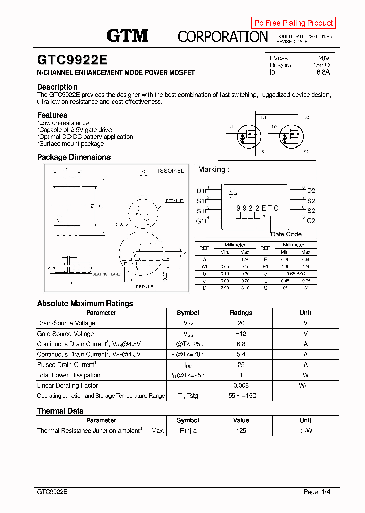 GTC9922E_2701455.PDF Datasheet