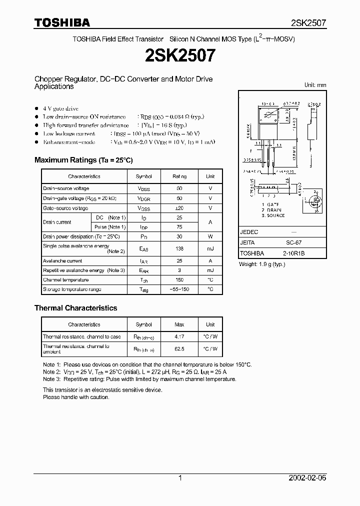 2SK2507_2714807.PDF Datasheet