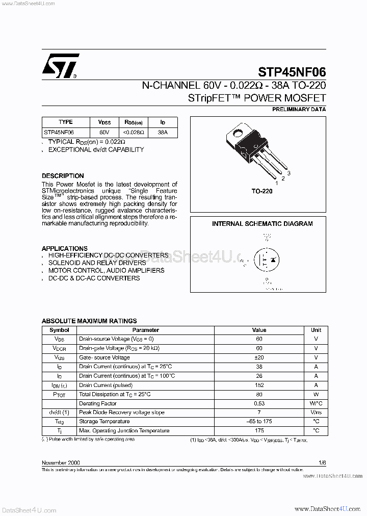 STP45NF06_2731240.PDF Datasheet