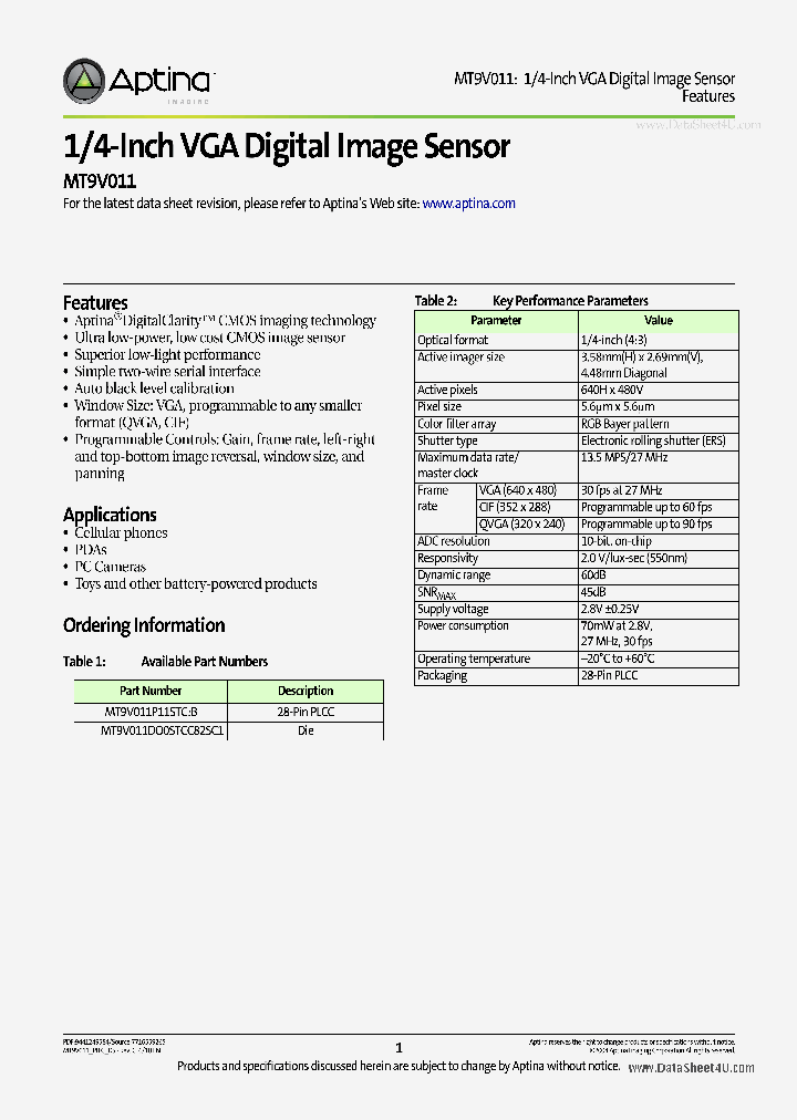 MT9V011_2746516.PDF Datasheet