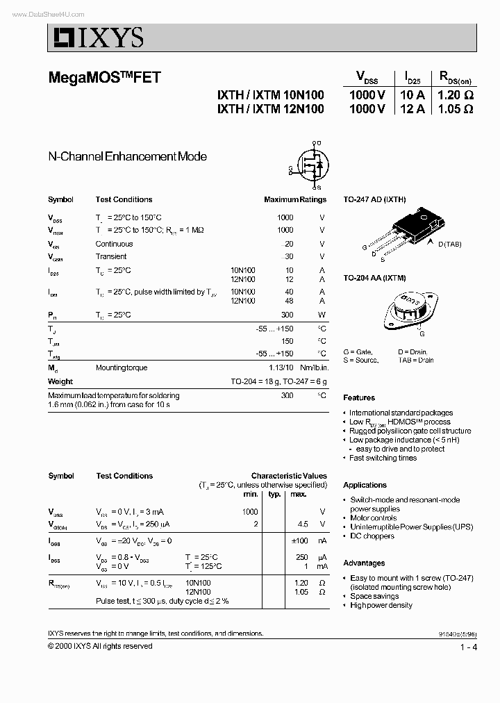 IXTH10N100_2748081.PDF Datasheet