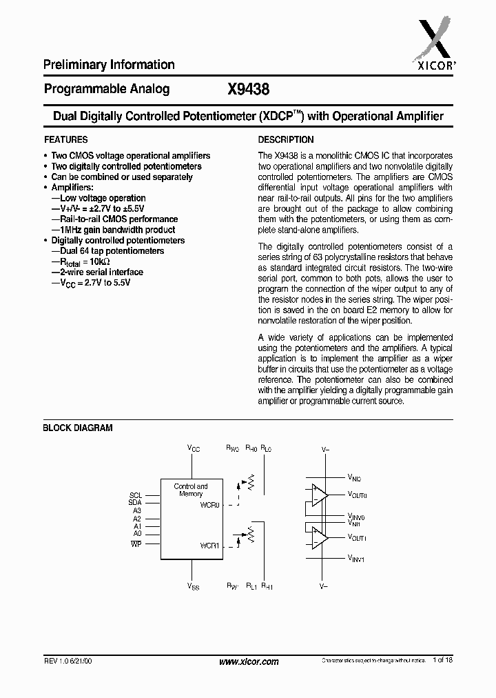 X9438_2751846.PDF Datasheet Download --- IC-ON-LINE