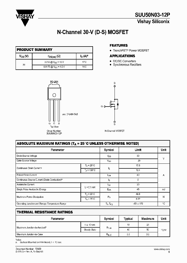 SUU50N03-12P_2762081.PDF Datasheet