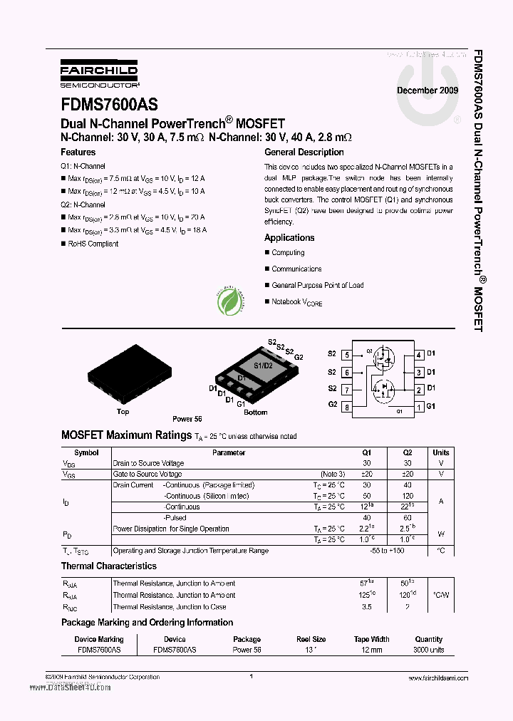 FDMS7600AS_2767469.PDF Datasheet