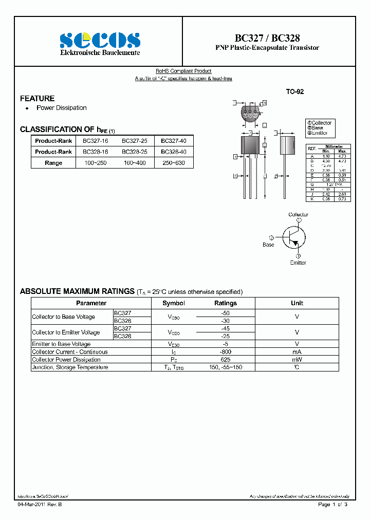 BC327_2772986.PDF Datasheet Download --- IC-ON-LINE