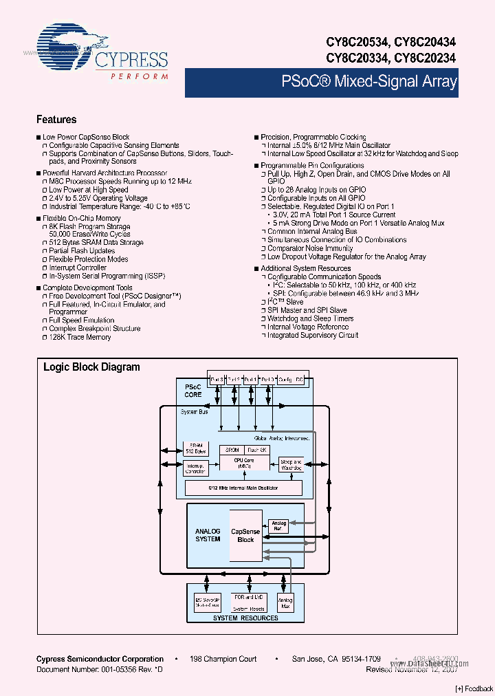 CY8C20434_2780069.PDF Datasheet