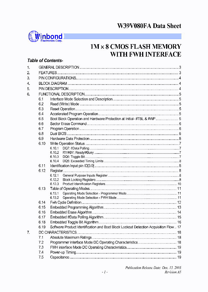 W39V080FA_2780609.PDF Datasheet